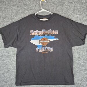 Harley Davidson Men's 2XL Black Shirt Roatan Honduras Y2K‎